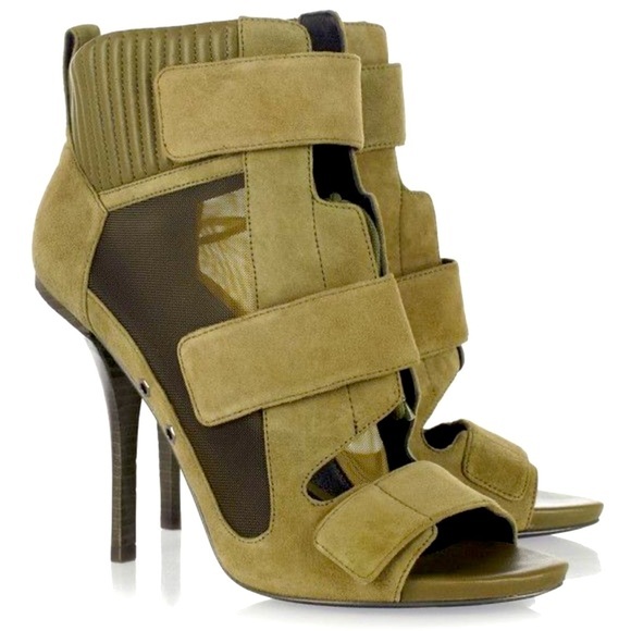 Alexander Wang Shoes - Alexander Wang Green Suede & Mesh Booties